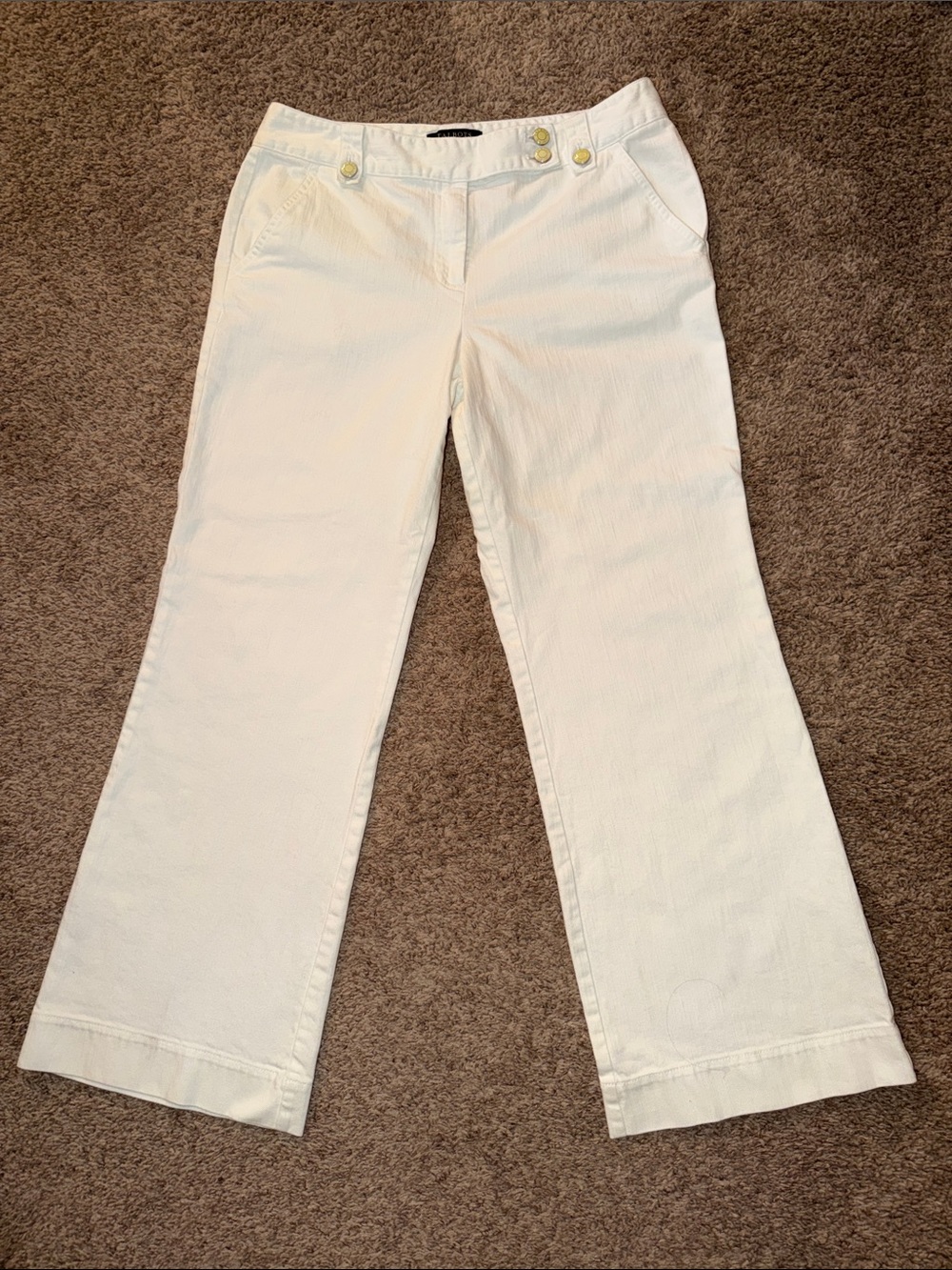 Talbots Sailor Flare Leg White Jeans Pants size 10P
